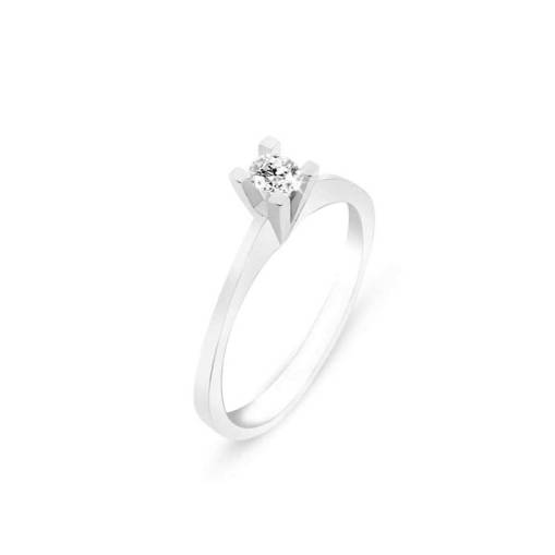 0.09ct Pırlanta Tektaş Yüzük-14k - 1