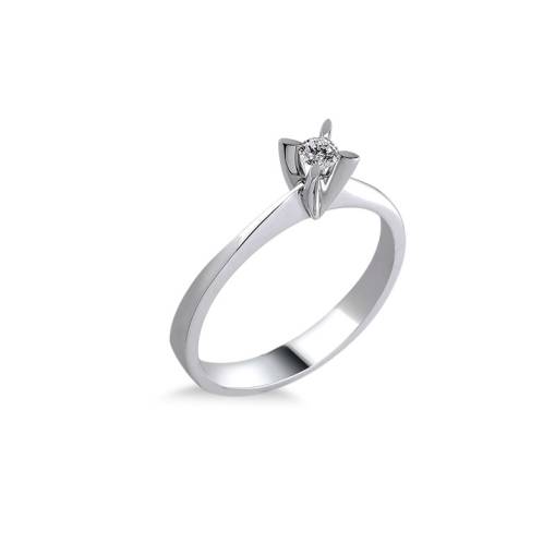 0.15ct Pırlanta Tektaş Yüzük-14k - 1