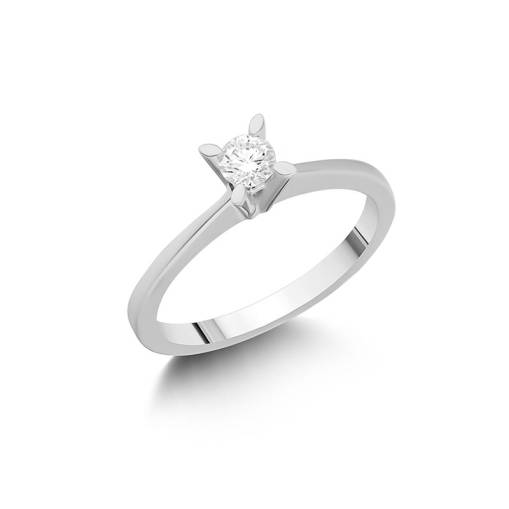 0.16ct Pırlanta Tektaş Yüzük-18k - 1