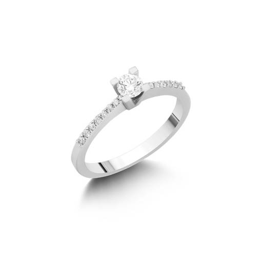 0.21ct Pırlanta Tektaş Yüzük - 18K - 1