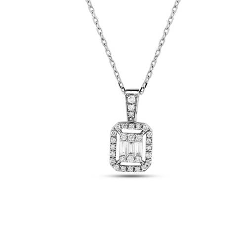 0.23ct Pırlanta Baget Kolye - 1